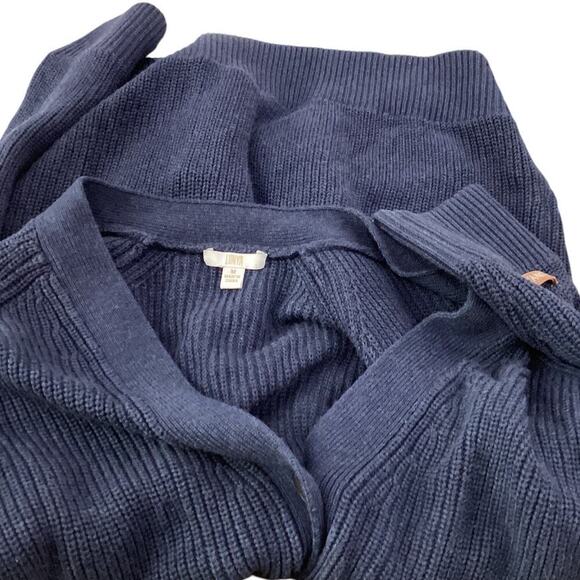 Lunya Cozy Cotton Silk Button Front Cardigan In Deep Blue Heather Size L - XL - Picture 8 of 10